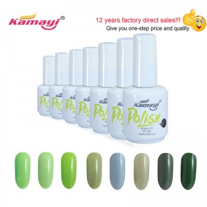 Kamayi Hot Sale 15ml Profesjonalny organiczny żel UV do paznokci w kolorze zielonym Żel do paznokci w stylu zielonym do zdobienia paznokci
